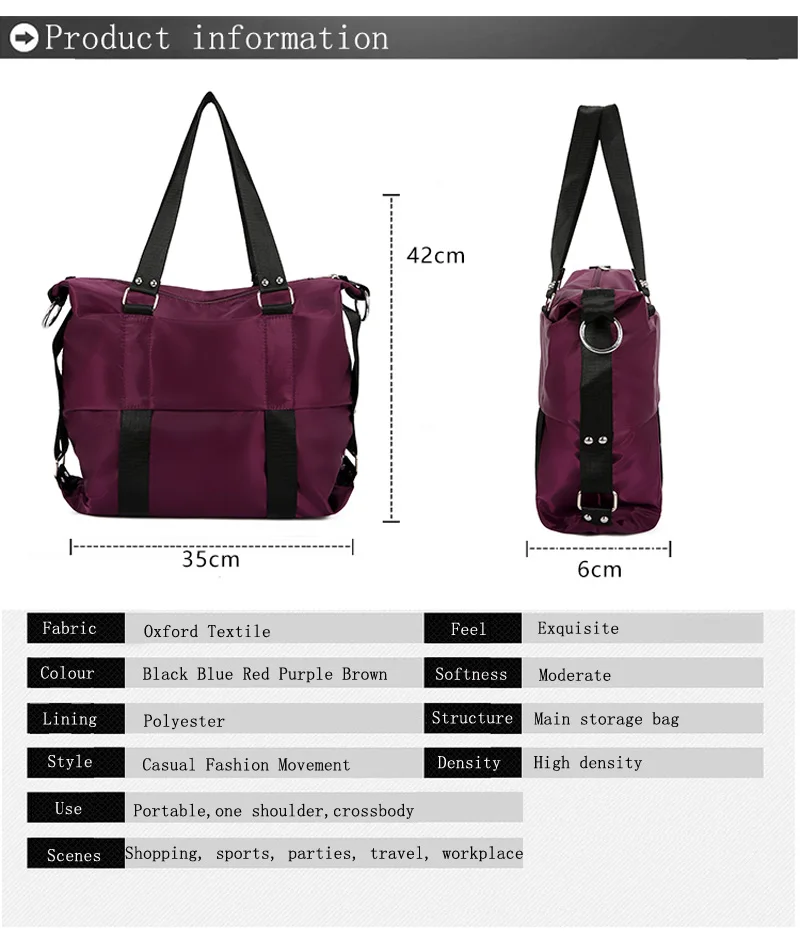 2019New многоцветная нейлоновая сумка на одно плечо большого размера Женская