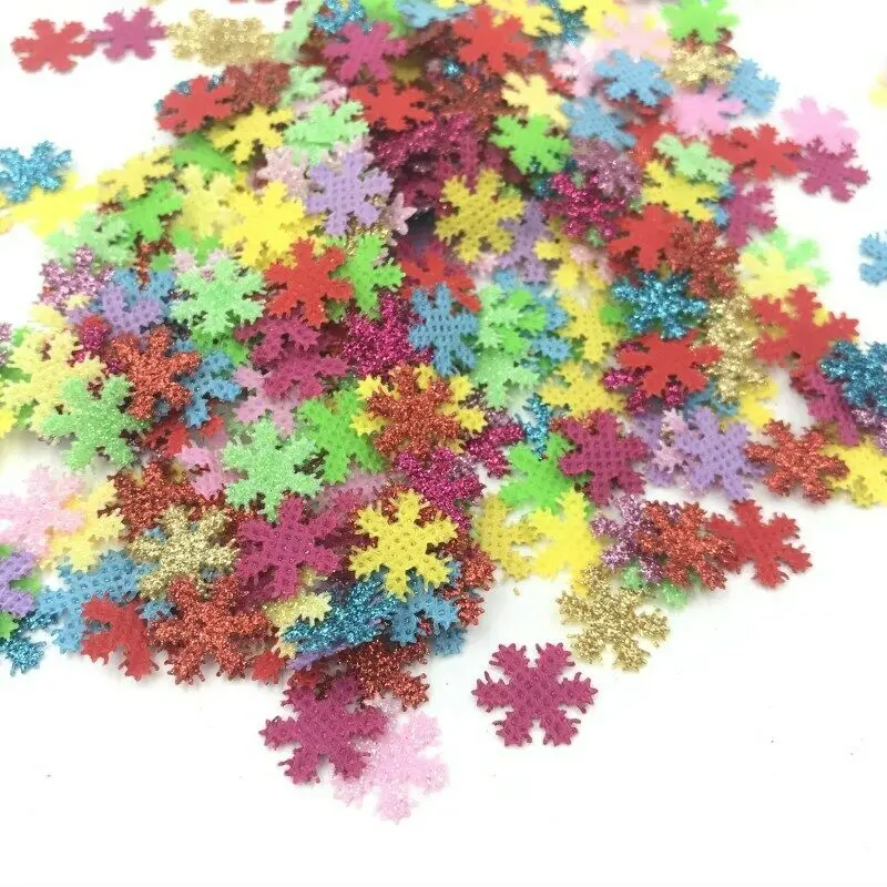Сделай Сам 400 шт. разноцветные блестки снежинки войлочные Аппликации рукоделие 15