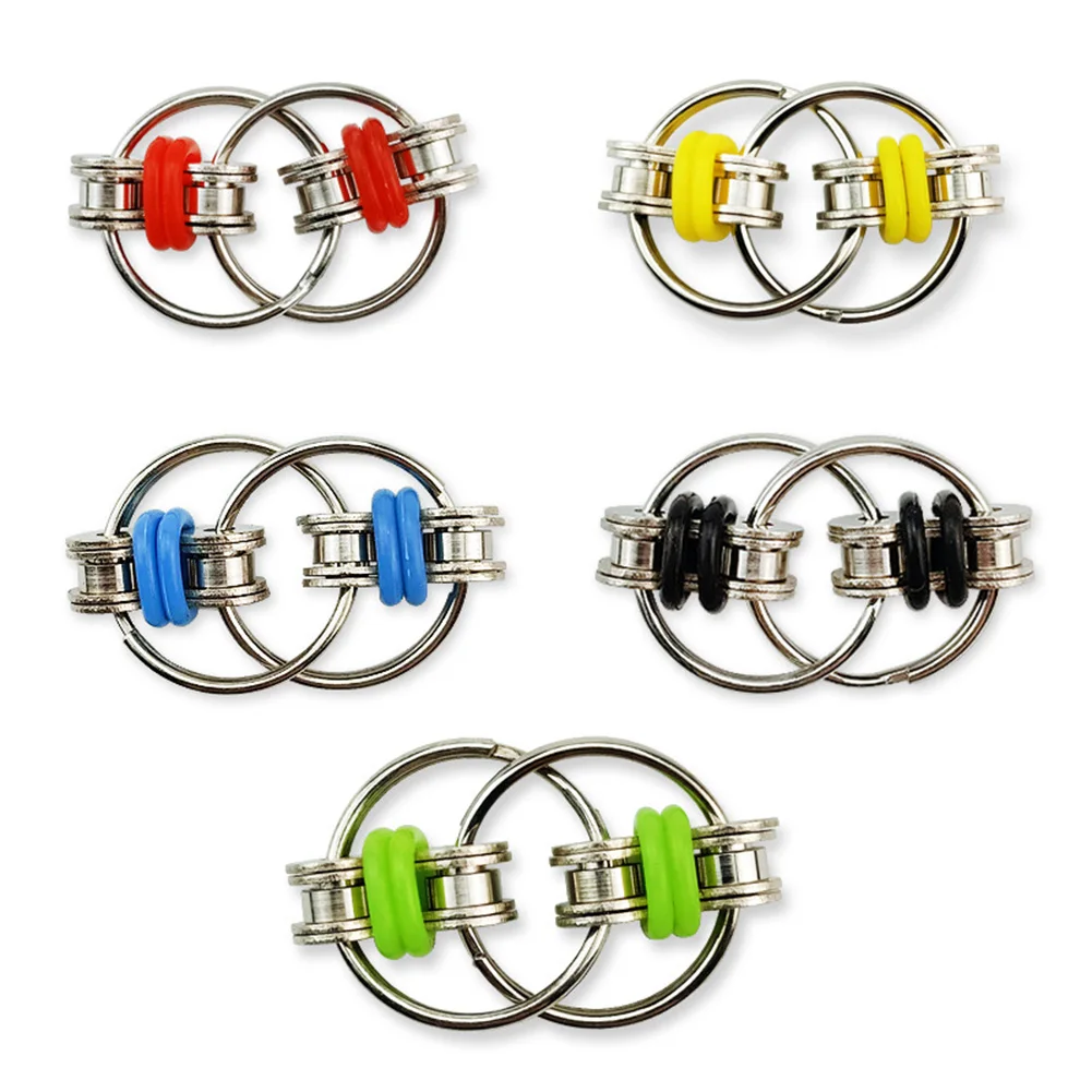 

Bike Ring Chain Fidget Hand Spinner Keychain Anti Stress Toys for Kids Adults Give Children Best Enlightenment Toy Gift