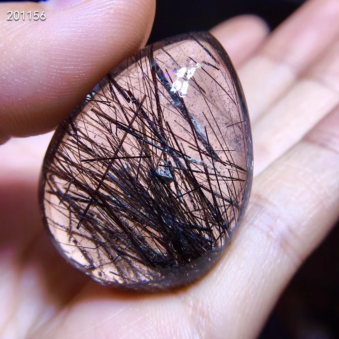 

Genuine Natural Black Rutilated Quartz Titanium Water Drop Pendant Gemstone 38.8/30.4/13.9mm Crystal necklace AAAAA