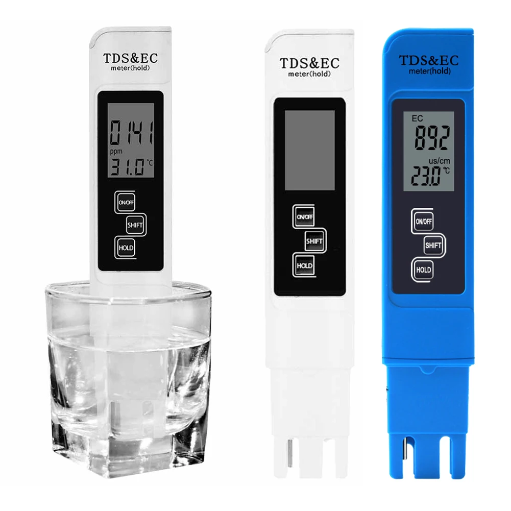 

LED Digitale 3 In1 Tds/Temp/Ec Meter Tds & Ec Tester 0-9990PPM Geleidbaarheid Detector Water Kwaliteit Monitor Zuiverheid Measur