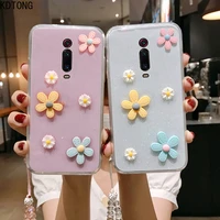 sun flower phone case for xiaomi 8 9 10 redmi 10x 5g pro note9 k30 note 8t 9 pro max glitter bling cover daisy epoxy clear coque