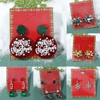 wholesale 10pcssets new red green glitter acrylic merry christmas round letter drop earring for ear christmas jewelry %d1%81%d0%b5%d1%80%d1%8c%d0%b3%d0%b8
