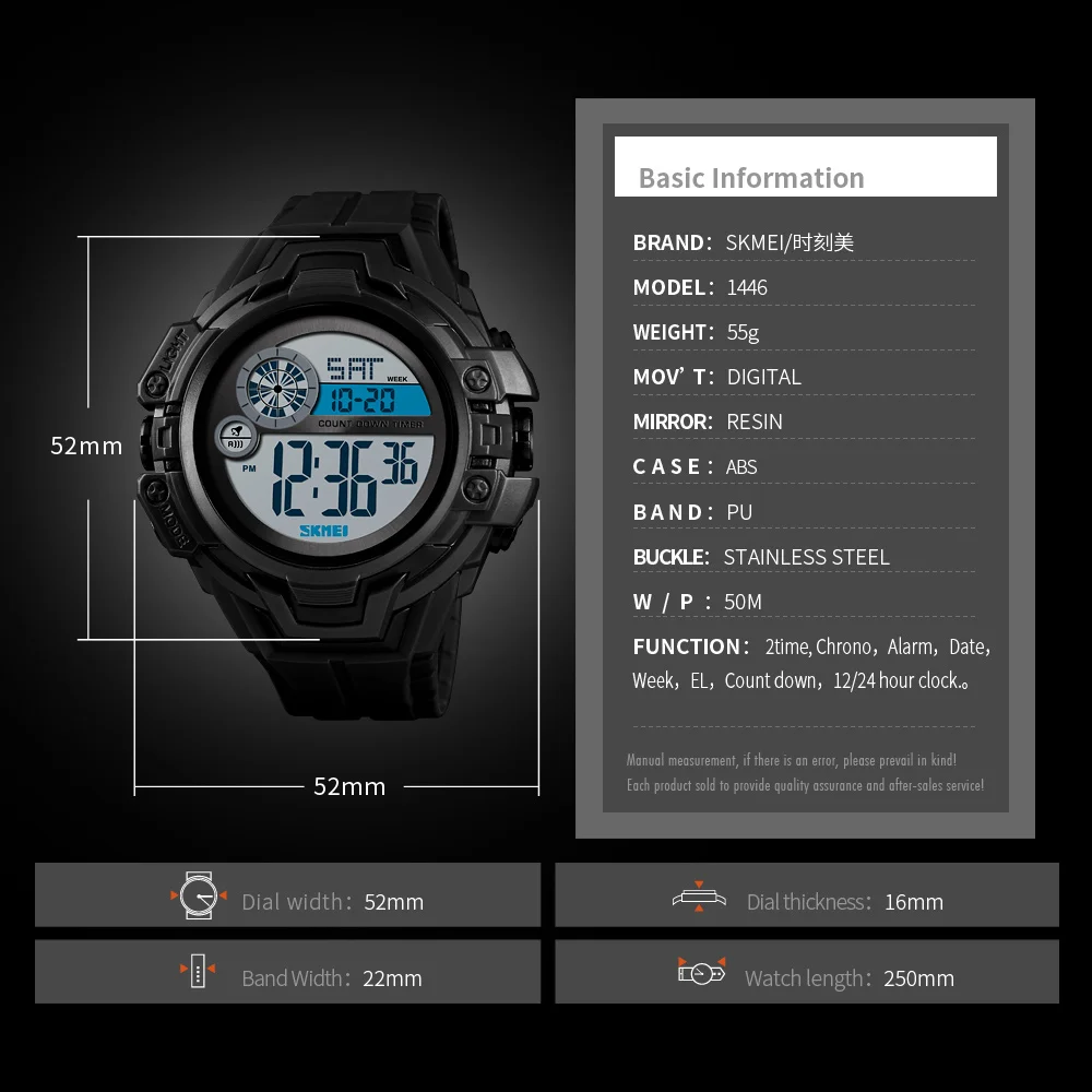 

SKEMI Mens Watches Outdoor Sports Watch Men Electronic Digital Wristwatch Alarm Clock Waterproof Military relogio masculino 1446