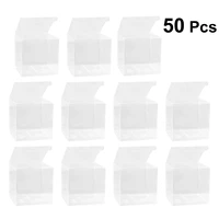 50pcs 5x5cm clear boxes for gifts pvc packing box for pack gift packaging candy box transparent wedding boxes party favors boxs
