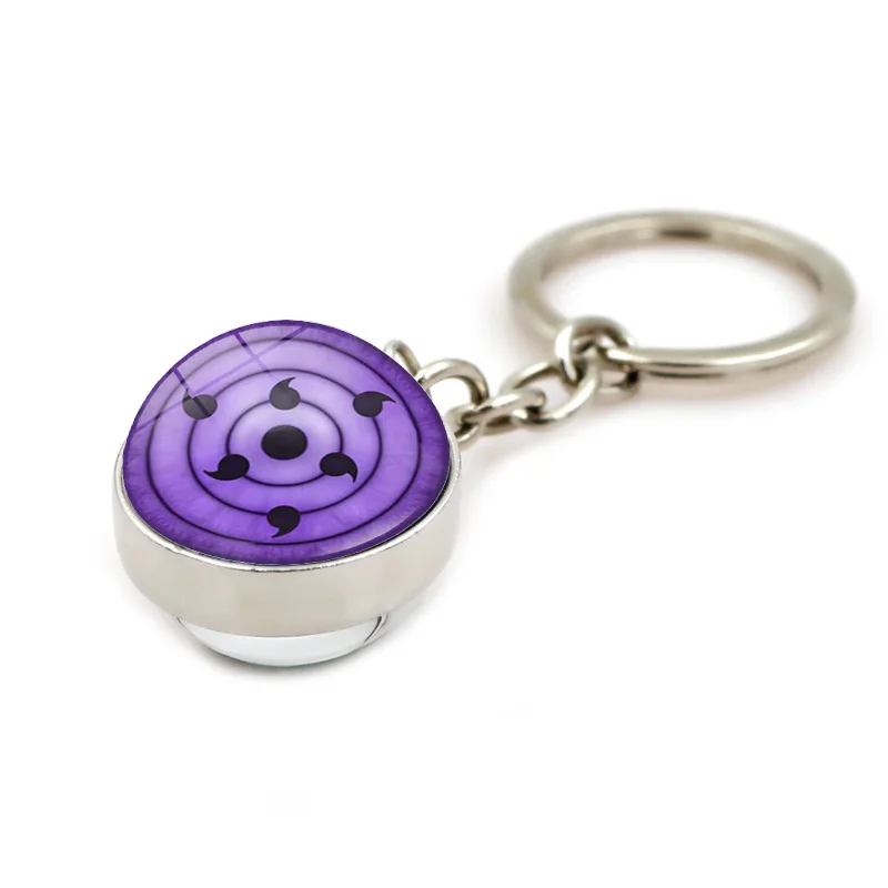 Sharingan Eye Keychain Charms Anime Uchiha Kakashi Rinnegan Eyes Cosplay Jewelry Glass Ball Pendant for Car Key Ring | Украшения и