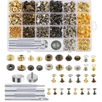 snap fasteners kit including leather rivetseyeletsgrommetsbinding screwssnap buttons press studs kit with fixing tools