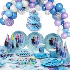 Набор украшений Disney Frozen вечерние вечеринки, праздничное украшение на тему снежной принцессы, баннер, украшение для торта, праздвечерние чные принадлежности