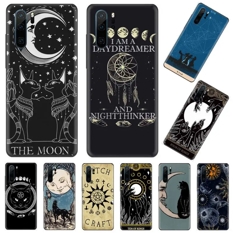 

Witches moon Tarot Mystery totem Phone Case For Huawei P 8 10 40 Mate 30 Honor 8 8A 20 20s nova 6se 5t Y9s PSMART lite pro 2017