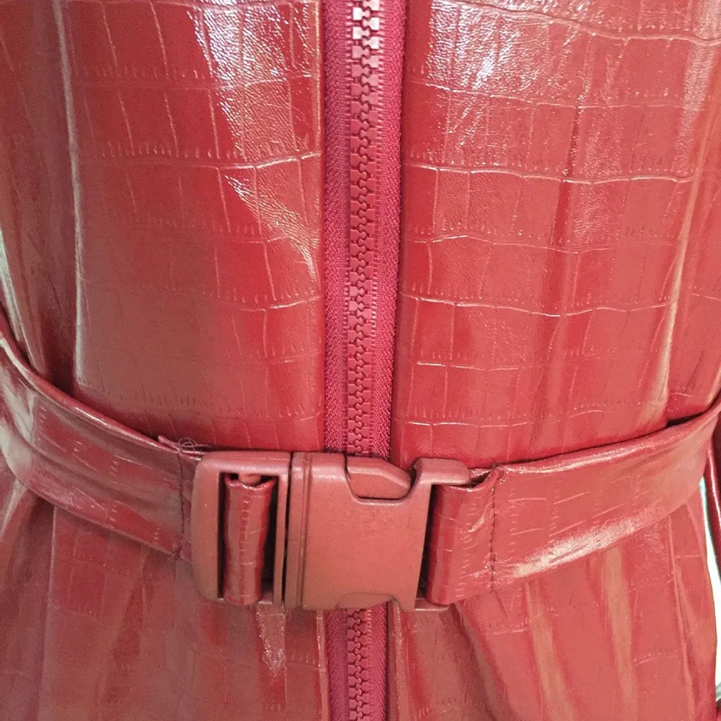 Женский комбинезон модный тонкий однотонный с принтом лакированная кожа