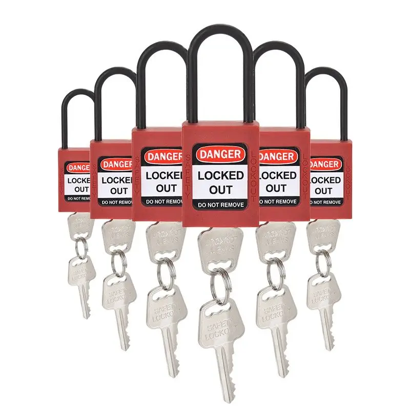 

EP-8531N 38 мм изоляционный безопасный замок-шесть цветов-6 шт. в упаковке-разные ключи-OSHA совместимые Loto замки с 2 ключами на замок