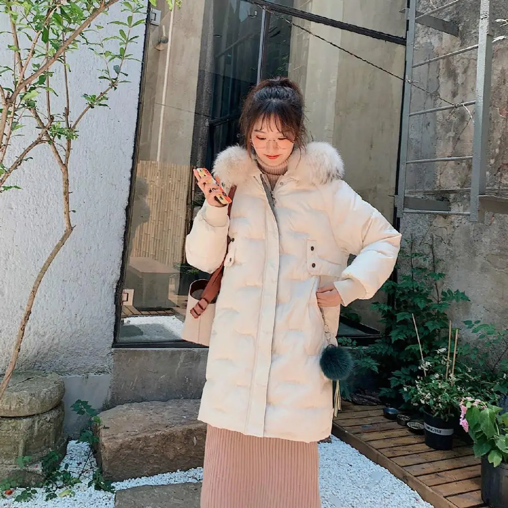 Зимняя куртка-пуховик женская одежда топы и блузки сохраняющие тепло длинное