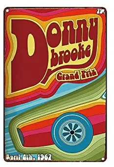 

Donny Brooke Grand Prix Wall Decor Metal Tin Sign 12x8 Inch
