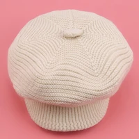 high quality winter solid velvet hat women fashion wool newsboy cap winter hats visor beret cold weather knitted caps