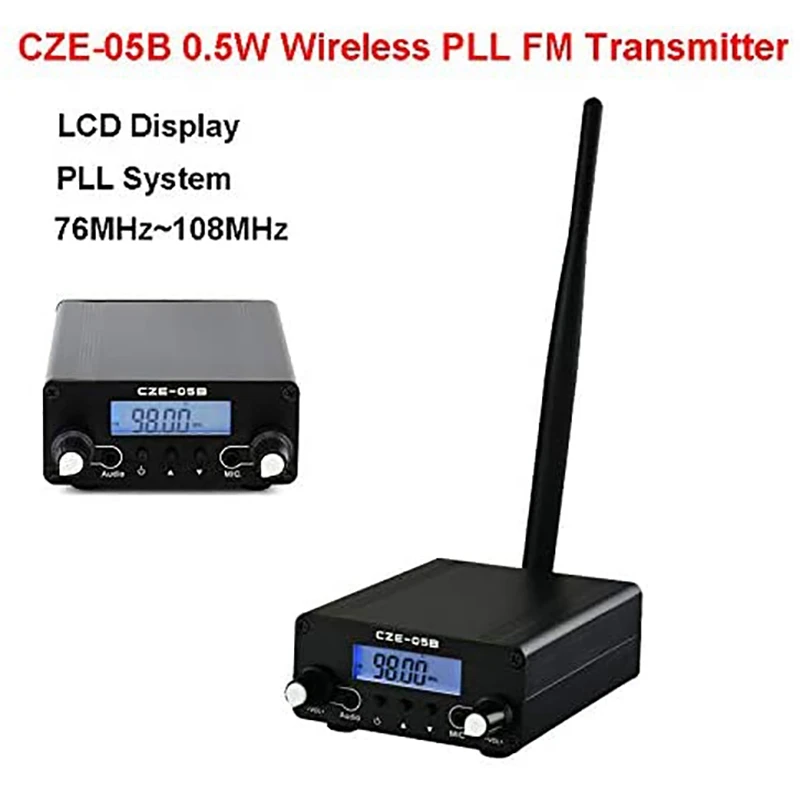 

LCD PLL Stereo FM Transmitter Radio Broadcast Station 76MHz-108MHz Home Campus Amplifier Dual Mode EU Plug