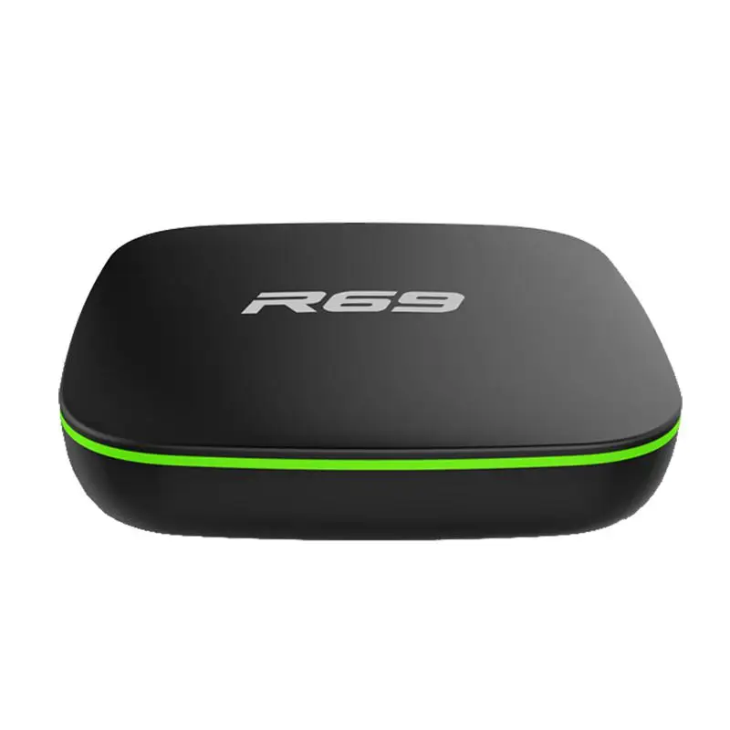 R69 Smart Android 7,1 ТВ приставка 1G 8G Allwinner H3 четырехъядерный WiFi 2,4 GHz телеприставка 1080P HDMI 1,4 Поддержка 3D фильмов медиаплеер