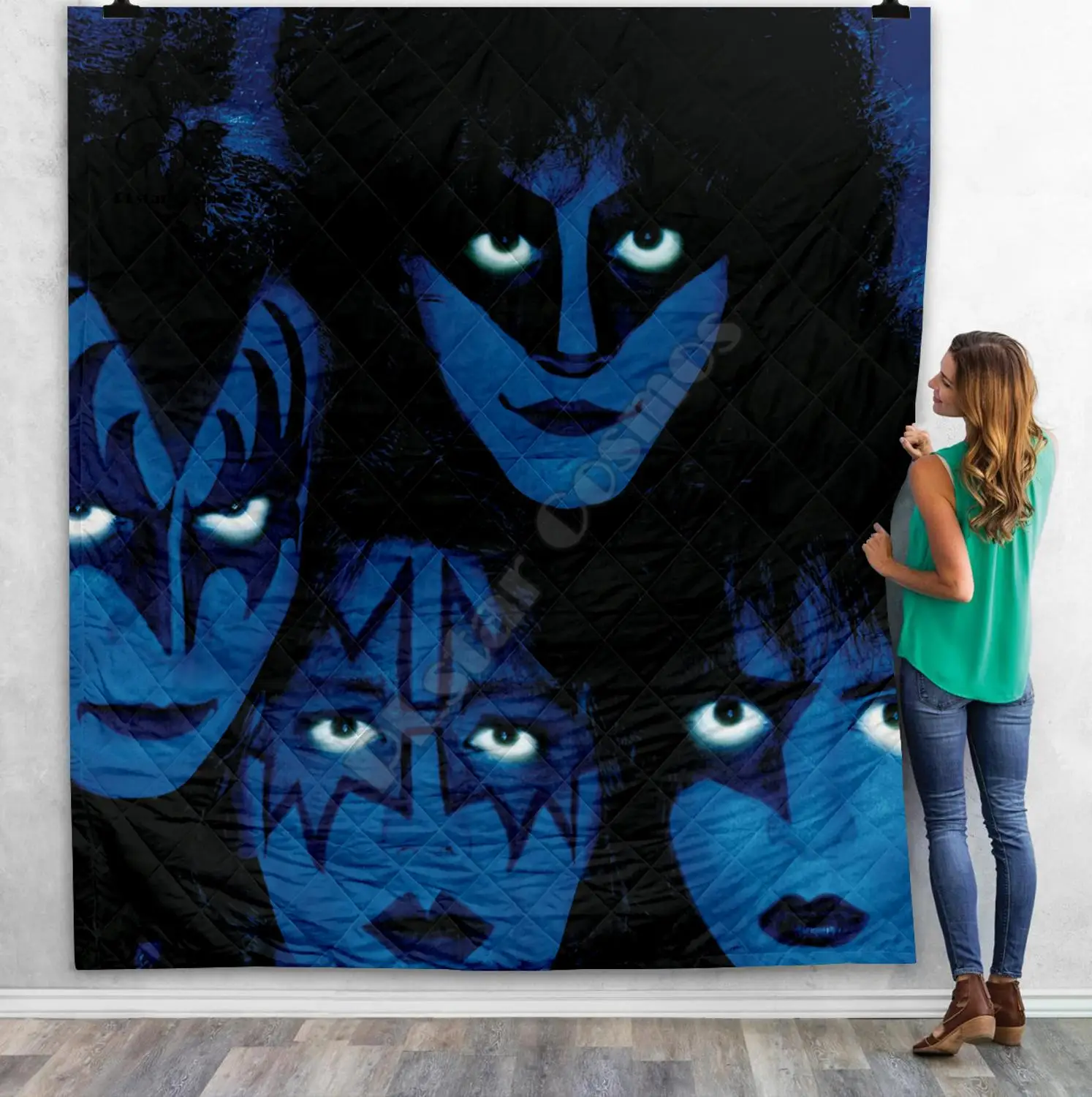 KISS Rock &amp Roll All Nite Party 3D Quilt Blanket For Kids Adult Bedding Throw Soft Warm Thin With Cotton style-3 | Дом и сад