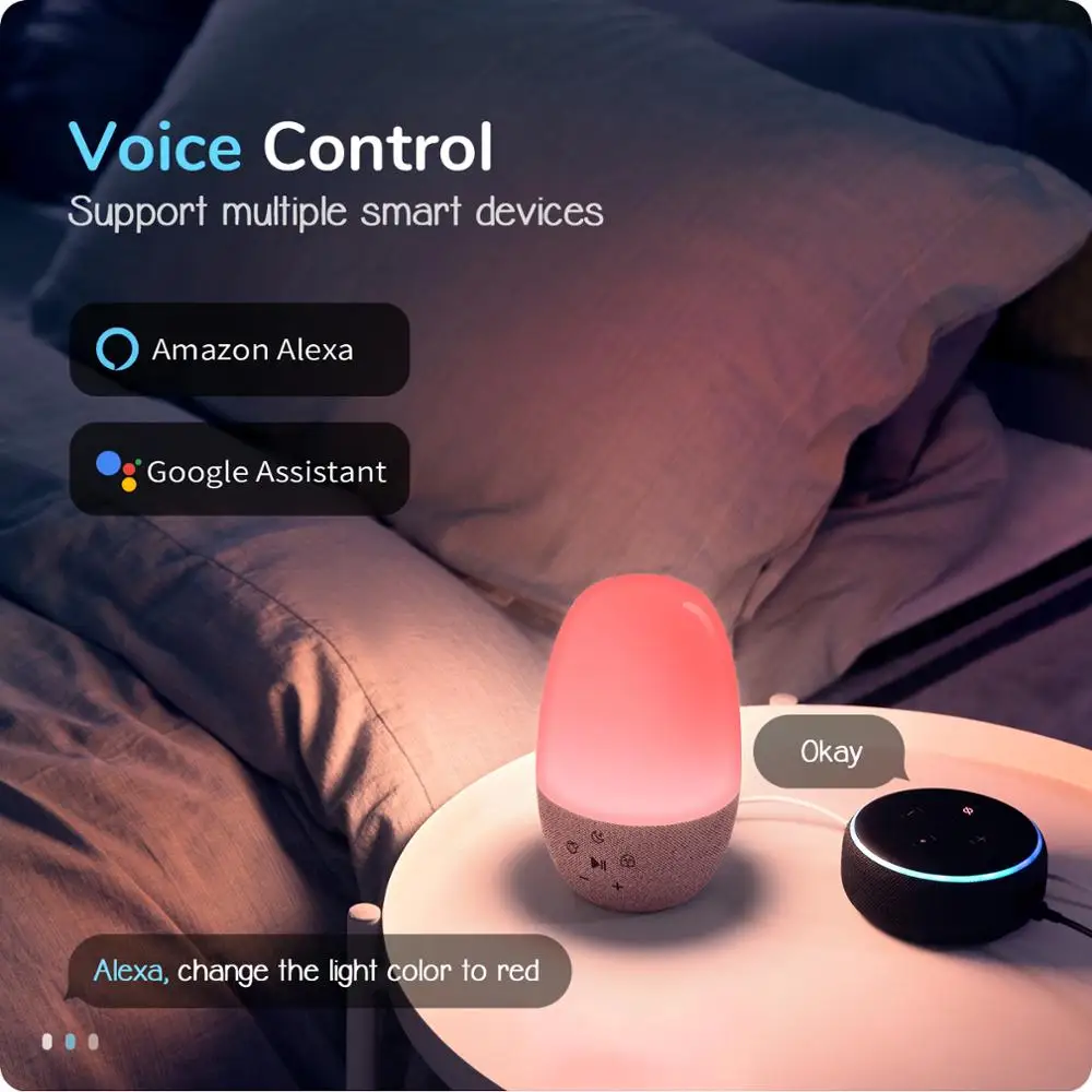 Умная звуковая машинка HeimVision N600S LED Wi-Fi работает с Alexa | Безопасность и защита