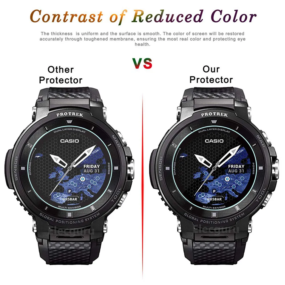 3 шт протектор экрана из закаленного стекла для сенсорного экрана CASIO Pro Trek Смарт-часы для прогулок(модель WSD-F30) против царапин без пузырьков