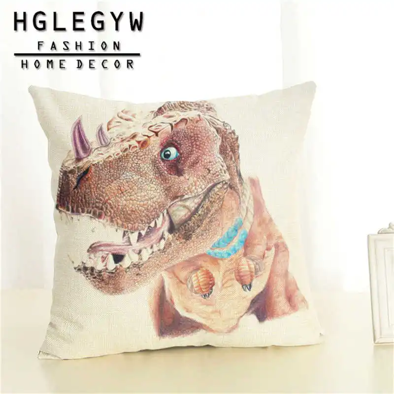 Наволочка динозавра тираннозавра 45x45 см наволочка из хлопка и льна с принтом