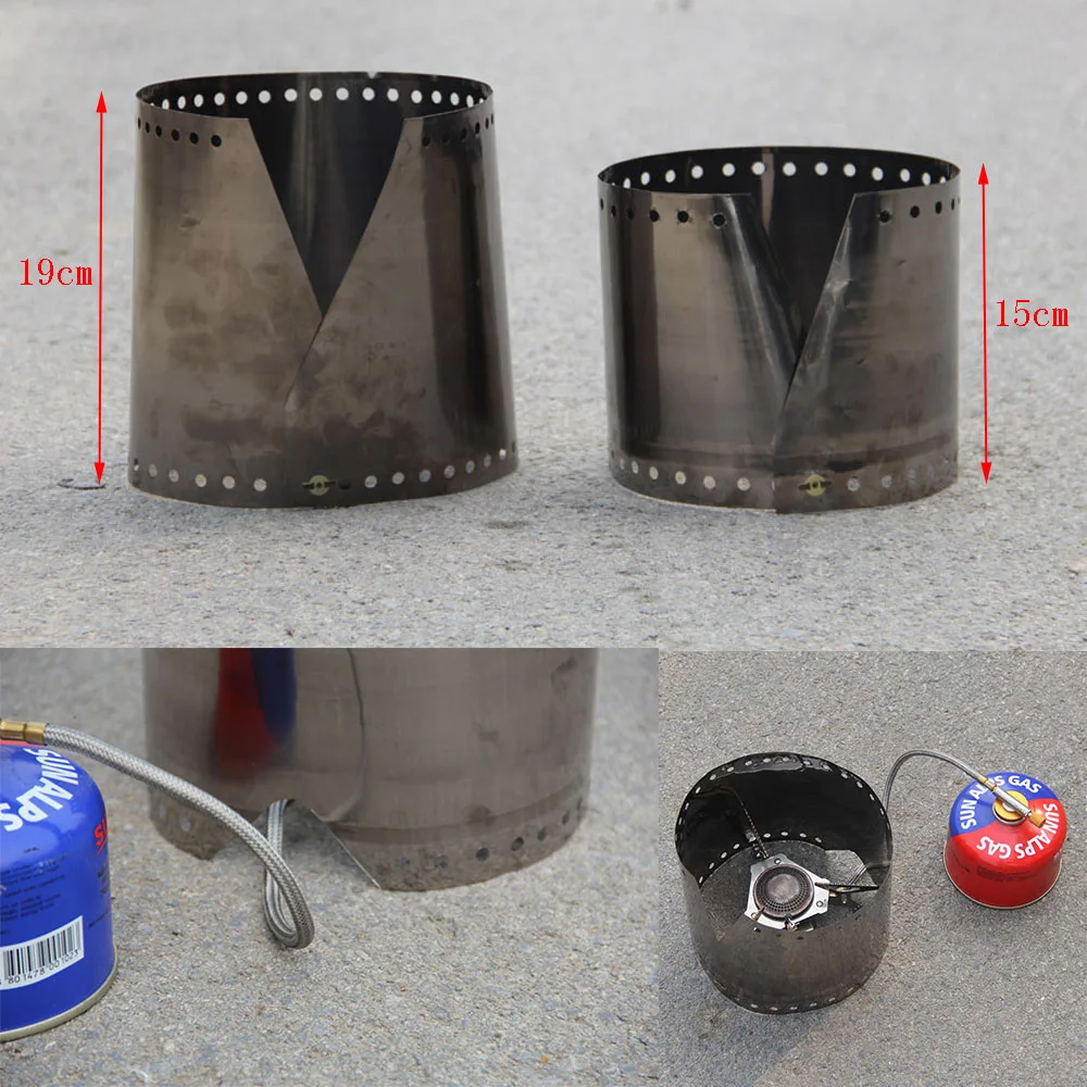 15 см/19 см ветрозащитная титановая уличная газовая плита для кемпинга спиртовая
