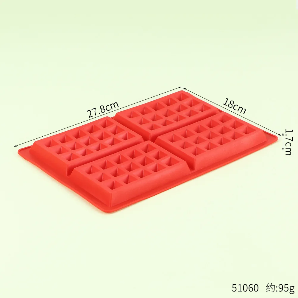 

1Pcs Kitchen Waffle Silicone Mold Non-stick Cake Mould Makers Kitchen Silicone Waffle Baking Mold Bakeware