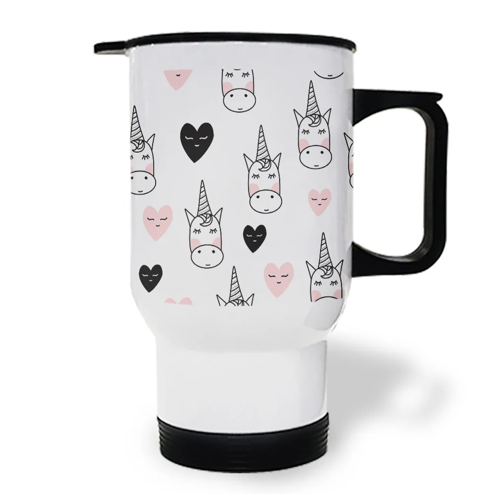 Мультяшные кружки для путешествий с единорогом женщин соломинкой кофейная