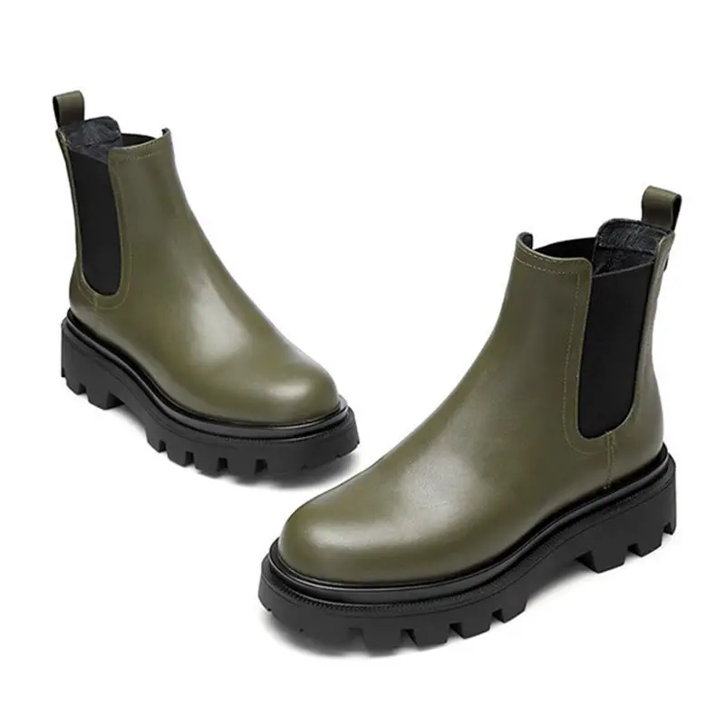 

Женские ботильоны на толстой подошве, зимние ботинки на каждый день, Размеры 35-40