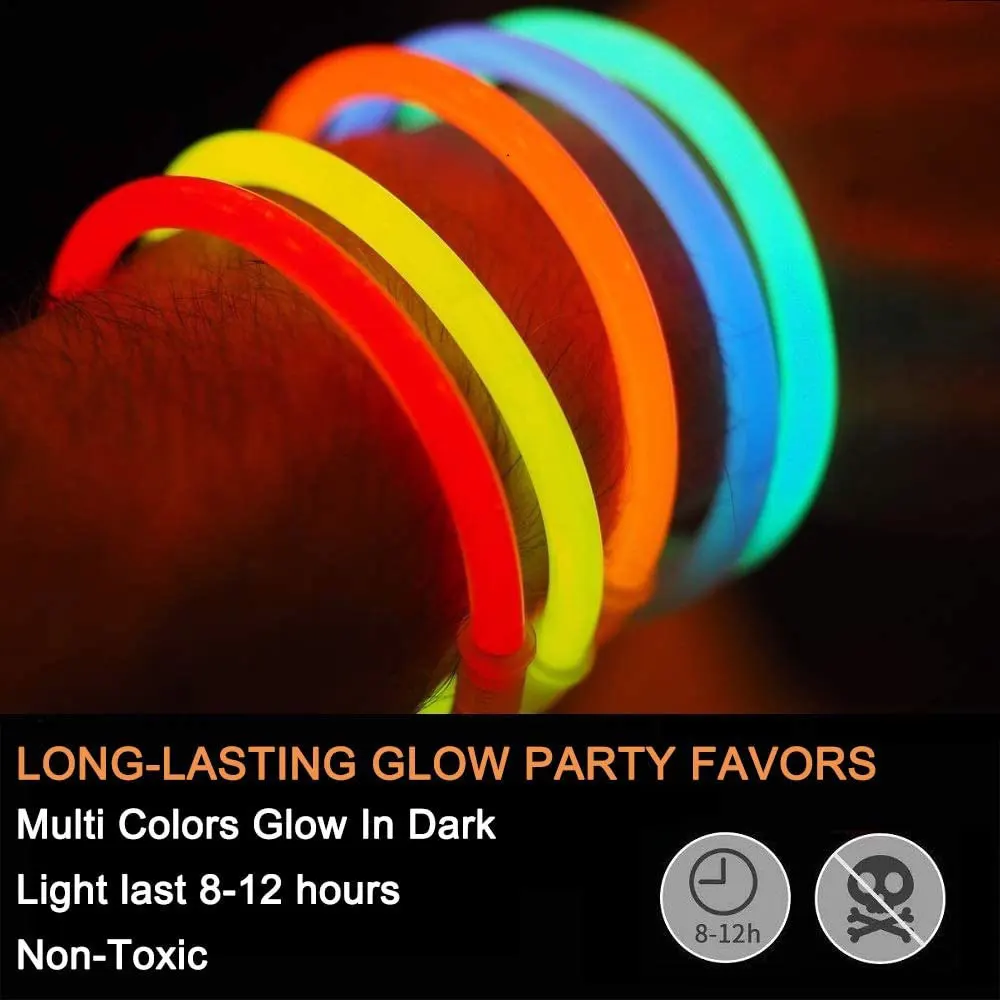50/100/200pcs Kids Adult Luminous Glow Stick With Connectors Party Fluorescence Light Sticks New Year Concert Decoration - купить по