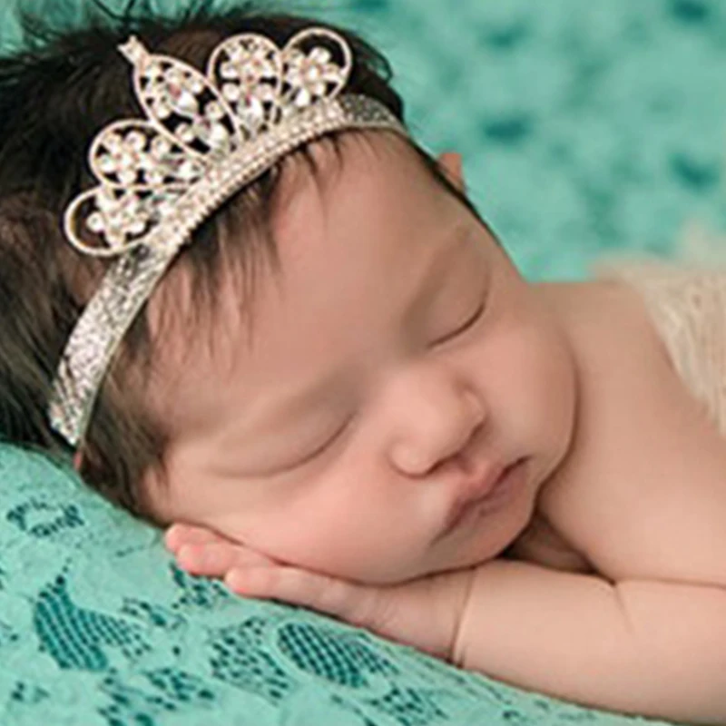 

Child Rhinestones Princess Headband Elastic Hair Crown Tiara Cosplay Accessories Hair Band Accessory Party Gift Hair Jewelr 2021