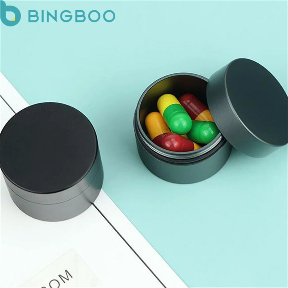 

New Mini Waterproof Stainless Steel Sealing Bottle Outdoor EDC Survival Pill Box Container Casule Pill Bottle Tank Case