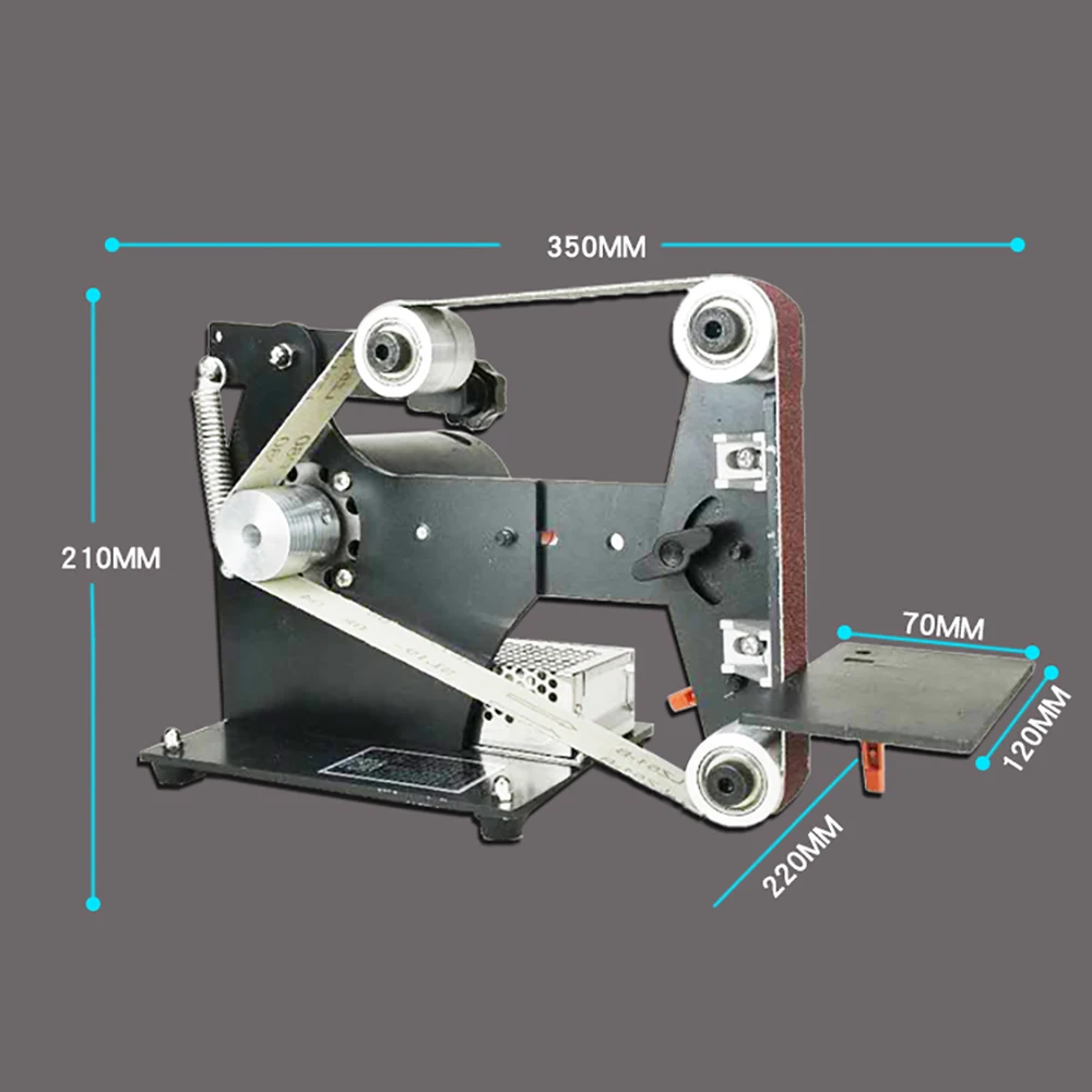 Lijadora el&eacute;ctrica de banda para el hogar, amoladora de escritorio de 220V, afilador de herramientas, m&aacute;quina pulidora de Metal, 7000RPM, 730x50mm-2