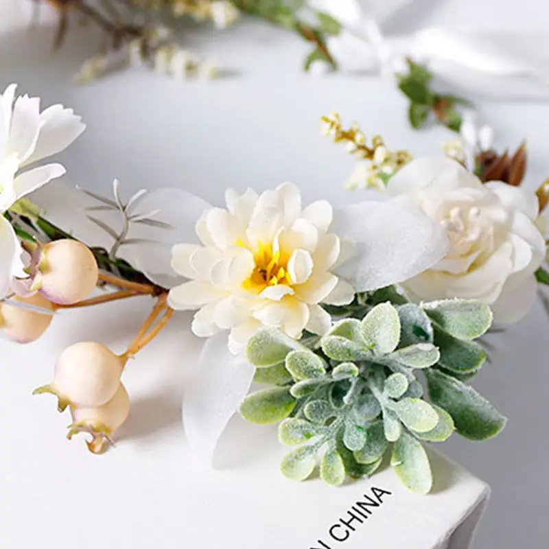 Свадебная гирлянда из ротанга ручной работы искусственный цветок с зелеными