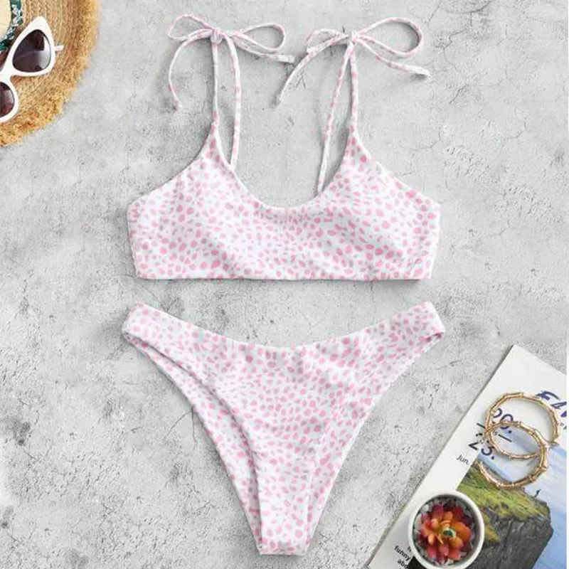 

2021 Sexy Two Piece Swimsuit Push Up Swimwear Women Striped Monokini Vintage Print Swimsuit Female Bodysuit Beach Bathing Suit
