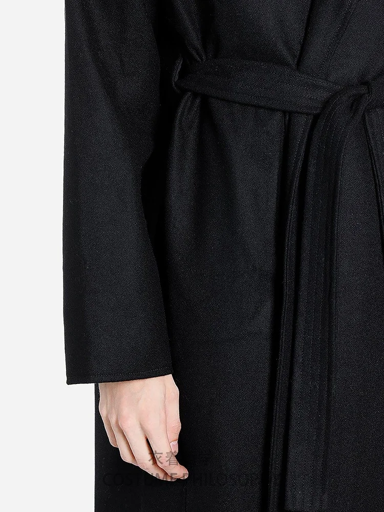 

men's yamamoto woolen coat mid-length loose
