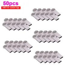 50cs/lot USB 2.0 Mini Metal USB Flash Drive 4GB 8GB 16GB 32G 64GB pen drive waterproof usb 2.0 stick pendrive free custom logo