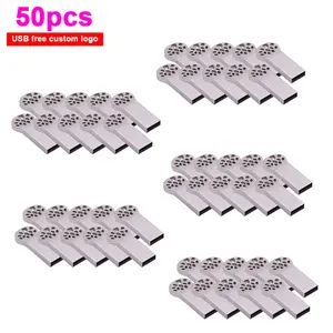 50cslot usb 2 0 mini metal usb flash drive 4gb 8gb 16gb 32g 64gb pen drive waterproof usb 2 0 stick pendrive free custom logo free global shipping