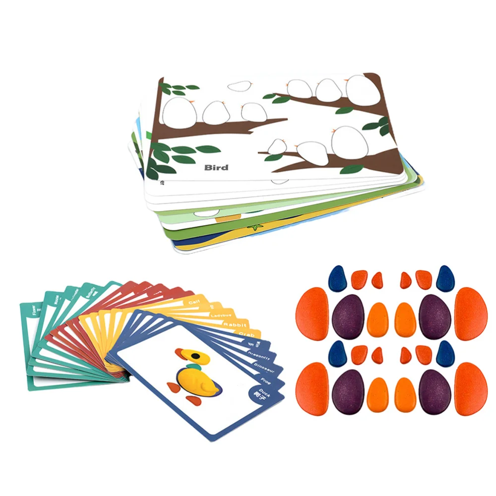 

Early Educational Toys Wooden Colorful Pebbles for Children (Assorted Color)