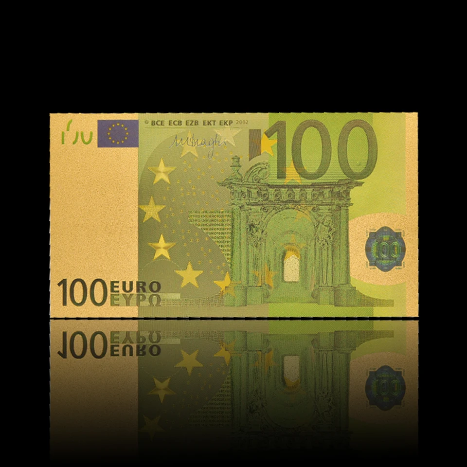 European 100 Euro Banknote Colored Plated Gold Copy Currency Bill Money Collection images - 6