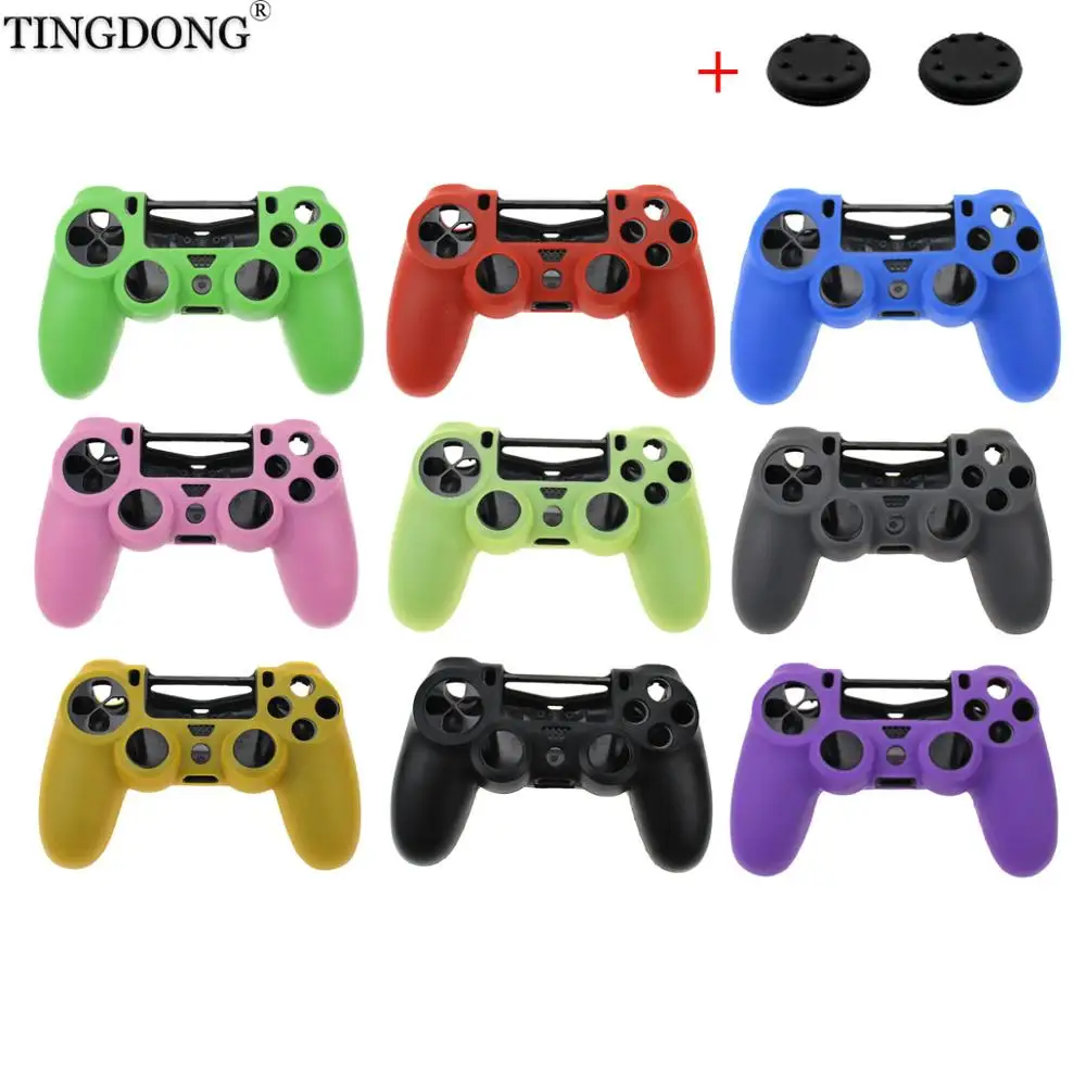 

For PS4 Sony Playstation 4 Slim Controller Case Video Game Controller Accessory Soft Silicone Flexible Rubber Shell Cover
