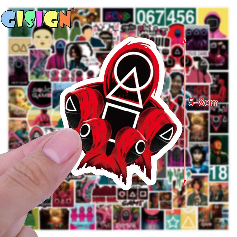50 шт./компл. наклейка для игры в кальмары Косплей фигурки реквизит чехол багажа