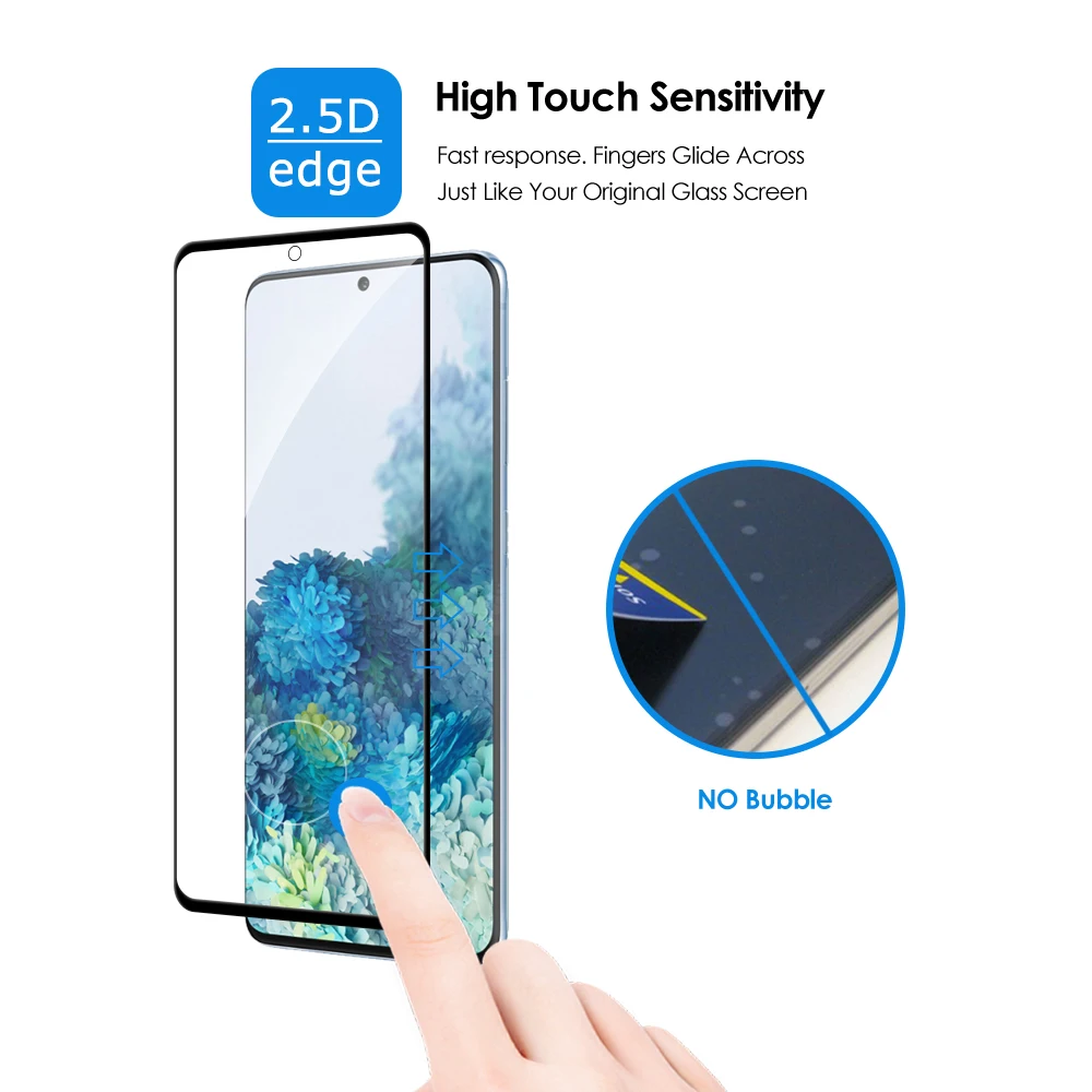 Qosea 2 шт. закаленное стекло для защиты экрана телефона Samsung Galaxy S20 5G + Ultra 9H 4D полное