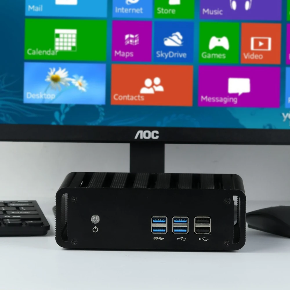 XCY Intel Pentium 4415U безвентиляторный мини ПК с Windows 10 HTPC Офисный Компьютерный HDMI VGA 300