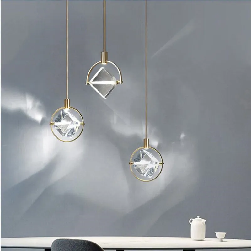 Modern Bedroom Bedside Pendant Lights Nordic Luxury Simple Style Bar Aisle Restaurant Crystal LED Hanglamp Living Room Lamp
