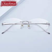 chashma rimless eyewear pure titanium light fashion prescription eye glasses frameless spectacle frames women