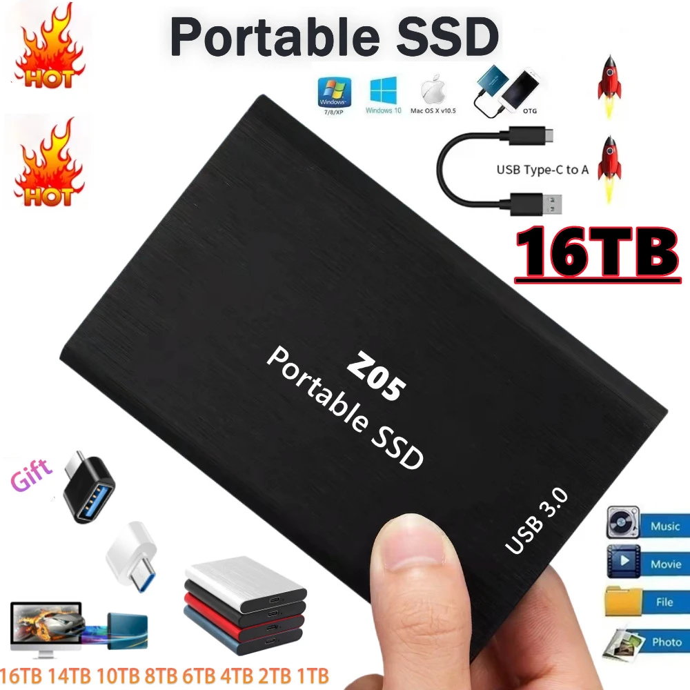 

Портативный накопитель M.2 SSD, 16 ТБ, 8 ТБ, 4 ТБ, 2,5 дюйма