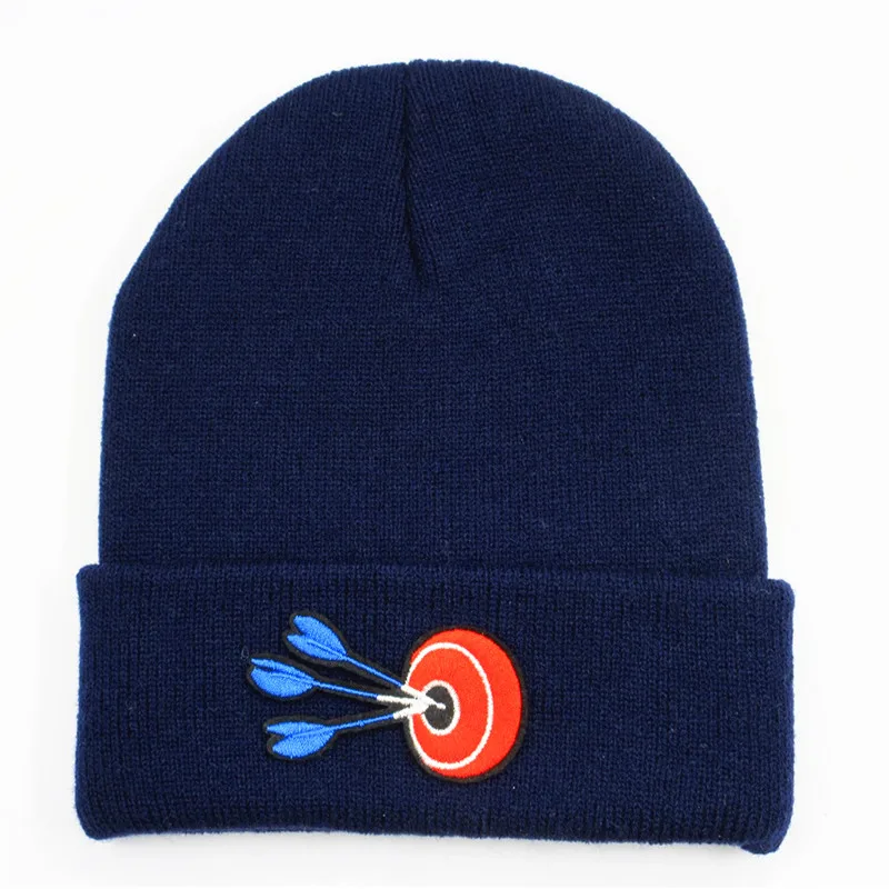 

Cotton Archery target embroidery Thicken knitted hat winter warm hat Skullies cap beanie hat for men and women 289