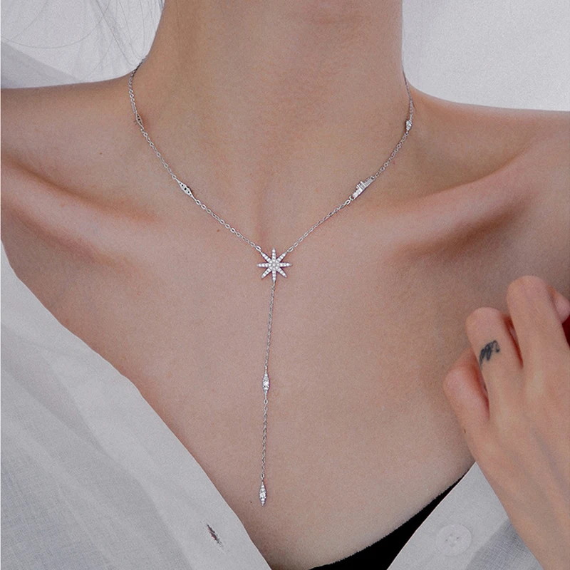 

Женское колье из серебра 925 пробы, с длинной кисточкой