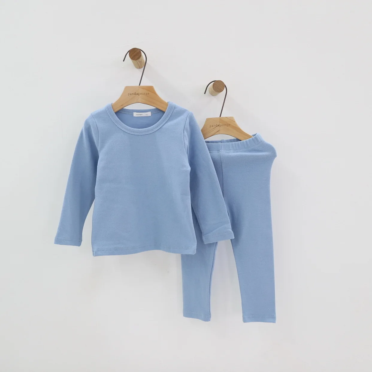 Весенне-осенний пижамный комплект для девочек новая однотонная Детская