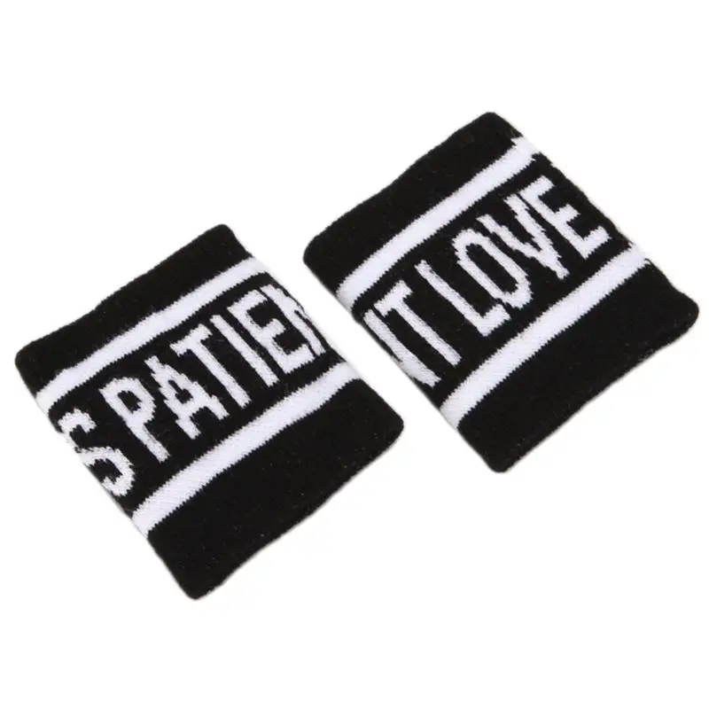 

2Pcs/Pair Adult Kids Running Sports Wristband Sweatband Hip-Hop Letters Colored Striped Dancing Wrist Support Brace Wraps Guards